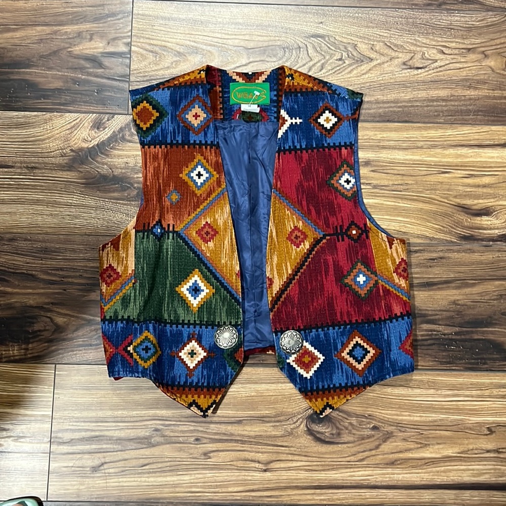 Western boho Aztec vest, size M